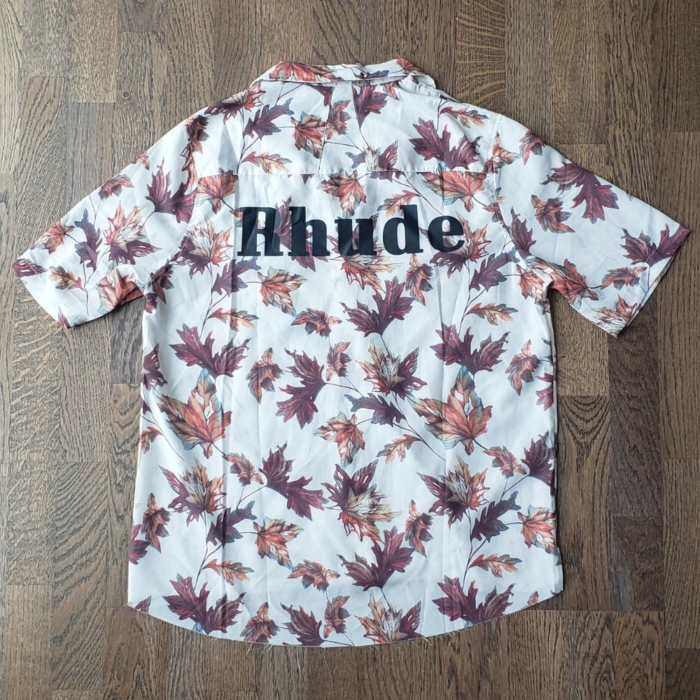 Rhude Hawaiian Brad Pitt Camp Collar Vacation Shirt sz M